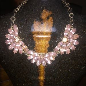 Neutral pink/purple ,gemstone statement necklace